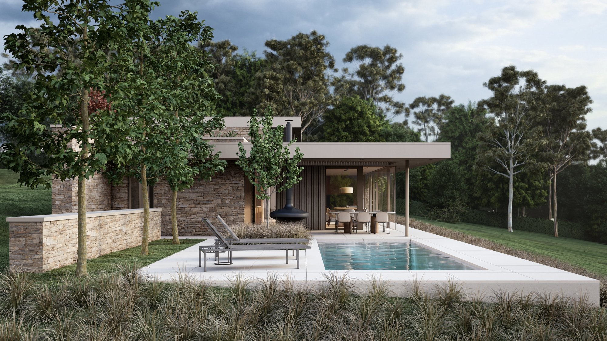 Fisset - Vue jardin & piscine